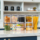 Kit Premium com 8 Potes Herméticos em Acrílico Cristal – Organizadores Empilháveis