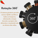 Porta-Temperos Premium Giratório 360° com Potes de Vidro