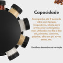 Porta-Temperos Premium Giratório 360° com Potes de Vidro